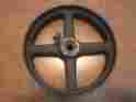 2657b Antique Cast Iron Hit Miss Steam Engine Line Shaft Flat Belt Pulley 7 1 2