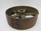 373-v Unbranded Vintage Antique Cast Iron Flat Belt Pulley Line Shaft