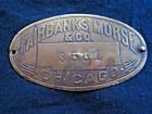 4 X 2 1-4 Oval Morse Chicago Vintage Fairbanks Brass Emblem Nameplate Name Tag 4 X 2 1-4 Oval Morse Chicago Vintage Fairbanks Brass Emblem Nameplate Name Tag