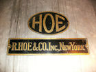 Antique Vintage Hoe Stereotype Letterpress Nameplates Antique Vintage Hoe Stereotype Letterpress Nameplates