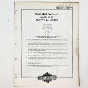 Briggs & Stratton 100202-100293 Vintage 1973 And Illustrated Parts List