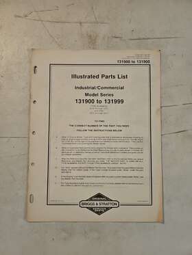 131900-131999 Briggs & Stratton Vintage 1982 And Illustrated Parts List