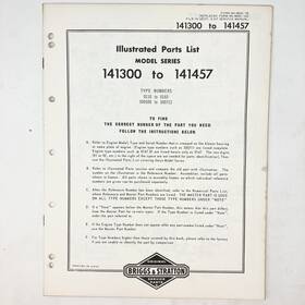 Briggs & Stratton 141300-141457 Vintage 1973 And Illustrated Parts List