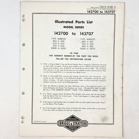 Briggs & Stratton 142700-143707 Vintage 1973 And 142300-142457 Illustrated Parts List