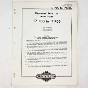 Briggs & Stratton 170700-170706 Vtg 1973 And Illustrated Parts List