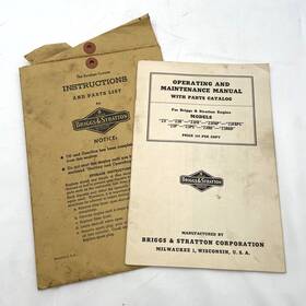 Briggs & Stratton 23fbpc And Model 23 23b Engine Operators Parts Maintenance Manual