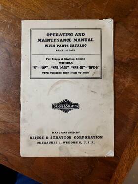 27210-77-10 Briggs & Stratton And Operating Maintenance Manual Models 306100 - 307305 27210-77-10 Briggs & Stratton And Operating Maintenance Manual Models 306100 - 307305