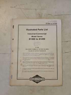 81300-81499 Briggs & Stratton Vintage 1982 And Illustrated Parts List