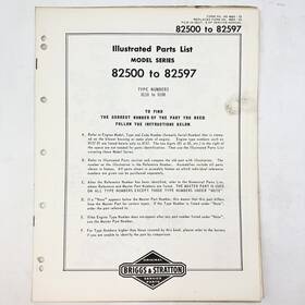Briggs & Stratton 82500-82597 1973 And Illustrated Parts List Vintage