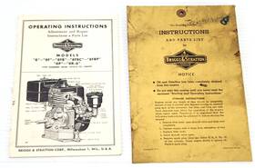 Briggs & Stratton 8p8r-6 And Models 8 8p Engine Operating Instructions Manual Parts List