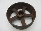 C218r-c193r Unbranded Vintage Antique Cast Iron Flat Belt Pulley Line Shaft