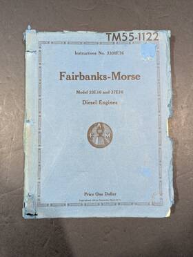 Fairbanks 3300e14 1942 Morse Diesel Engine Instructions Book Model 33e16 37e16 Repair