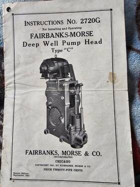 2720g Fairbanks-morse - Pump Instructions No Paper 1941 Vintage 2720g Fairbanks-morse - Pump Instructions No Paper 1941 Vintage