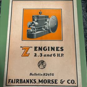 Fairbanks Morse Engine H245g 1925 Color Z 2 3 6hp Catalog Bulletin