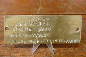 Hercules Economy 41900 Vintage Jaeger Hit Miss Engine Serial Number Id Heavy Brass Tag Name Plate