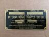 International Harvester Brass Data Plate Determined International Harvester Brass Data Plate Determined