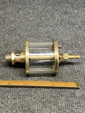 Michigan Lubricator 45a5-1 Oiler Glass Hit Miss Steampunk Vintage Detroit