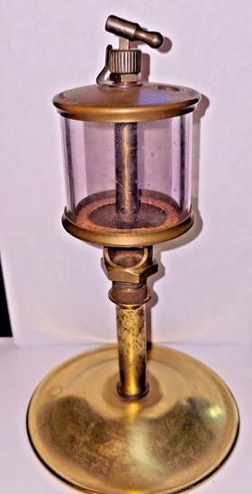 Michigan Lubricator Co. 485-ib Vntg Brass Drip Oiler Co. Glass Reservoir 485 B Machine Tool