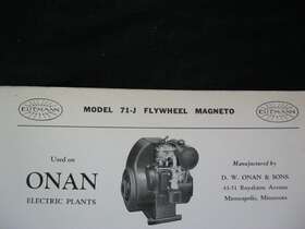 Onan 71-j 1937 Eisemann Engine Flywheel Magneto Parts List And Diagram