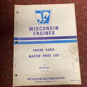 Mm236-223 Wisconsin Mm236-53 Old Heavy Duty Engines Master Price Engine Parts List