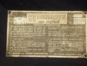 Sd-153 Wisconsin Original Air Cooled Tf 2 Cylinder Engine Aluminum Identification Tag Sd-153 Wisconsin Original Air Cooled Tf 2 Cylinder Engine Aluminum Identification Tag