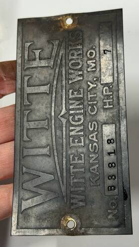 Witte B8818 Brass Tag Name Plate 7hp Serial No. Head Style Throttle Gas Engine