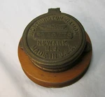 Antique "worthington-gamon" Water Meter Brass Cover ..mounted Wood. Fixed Price $75.00.
