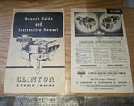 Vintage Antique Clinton 2 Cycle Engine Owner's Guide & Instruction Manual. Fixed Price $20.00.
