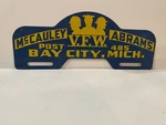 Vintage Vfw Post 485 Bay City, Michigan Reflectorized License Plate Topper GO436. Fixed Price $135.00.