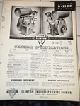 Clinton Engines Series D-1100 4 Cycle Gen Specifications Parts List. Fixed Price $16.99.