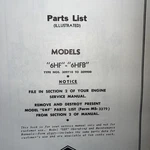 Briggs & Stratton Engine Models Series 6HFB Illustrated Parts Catalog List. Fixed Price $15.82.