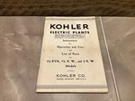 Kohler Electric Plant 1.5 2 Kva Kw Generator Owner, Service & Parts Manual. Fixed Price $49.99.