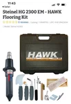 Steinel 110049793 Hawk Flooring Kit W/ Hg 2300 Em Heat Gun. Fixed Price $195.00.