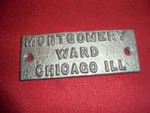 Montgomery Ward Hit & Miss Gas Engine Name Plate Cast Iron Sign Garden Tractor !. Fixed Price $23.99.