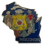 Wisconsin State Map Motorcycle Hat Cap Lapel Pin. Fixed Price $8.88.