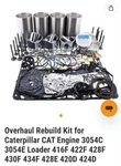 Cat 3054C 3054E Engine Rebuild Kit. Fixed Price $275.00.