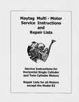Maytag Multi-motor Parts And Service Manual (please Read Description). Fixed Price $8.95.