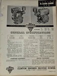 Clinton Engines Series A-2100-2000 Gem General Specifications Parts List. Fixed Price $16.99.