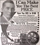 1914 Witte Engines How To Judge Book Works 5"H Print Ad. Fixed Price $12.74.