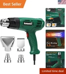 High-power Heat Gun Kit With Safety Features Ideal For Crafting & Repairs. Fixed Price $35.09.