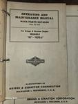 Briggs & Stratton Operating And Maintenance Manual Parts Catalog NSPR-6. Fixed Price $19.99.