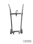 Antique Cast Iron Milk Jug , Gas Station Oil Drum Cart Dolly Wheels. Fixed Price $179.98.
