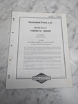 Briggs Stratton 100200 100299 Illustrated Parts List Manual Catalog Book 1983. Fixed Price $14.99.