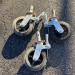 Lot Of 3 Cbm 8X2 Inch Scaffolding Castor Wheels Dual Locking Brakes Heavy Duty. Fixed Price $55.00.
