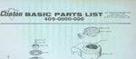 Clinton 409 Series Vertical Gasoline 4-CYCLE Engine Parts Catalog Manual. Fixed Price $48.99.