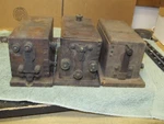 3 Antique Car Hit Miss Wood Box Engine Coils, Detroit & 2 Unknown. Fixed Price $75.00.