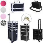 Pvc/aluminum Makeup Rolling Case Bag Lockable Cosmetic Wheeled Trolley Box. Fixed Price $77.89.
