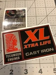 Tecumseh Engines Xl Xtra Life Cast Iron Chrome Decals Set 2. Fixed Price $15.90.