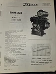 Lauson LMH-225 Air Cooled Hp Engine Specs Parts Catalog 1956. Fixed Price $19.99.
