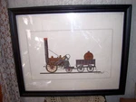 Antique Dewitt Clinton Framed Steam Engine. Fixed Price $149.50.